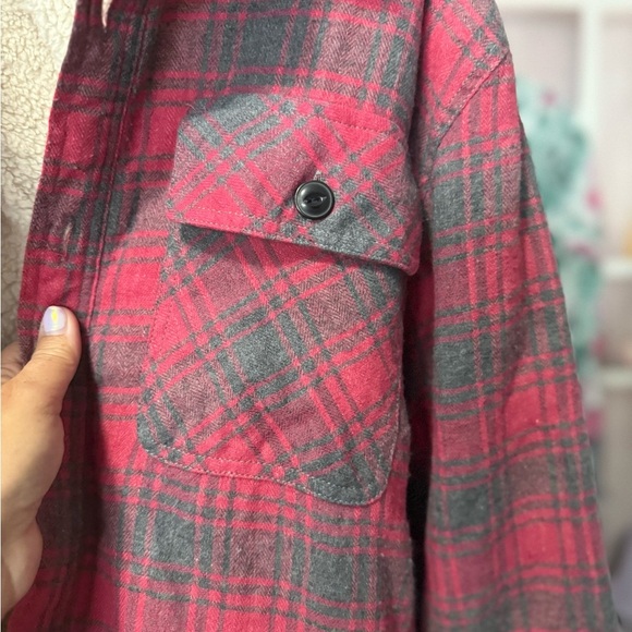 NWOT Jachs Men's Plaid Shirt Jacket in Red and Gray - Picture 5 of 8
